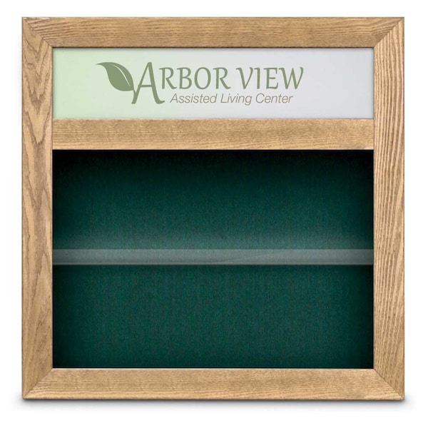 Outdoor Enclosed Combo Board, 42"x32", Bronze Frame/Grey & Buff